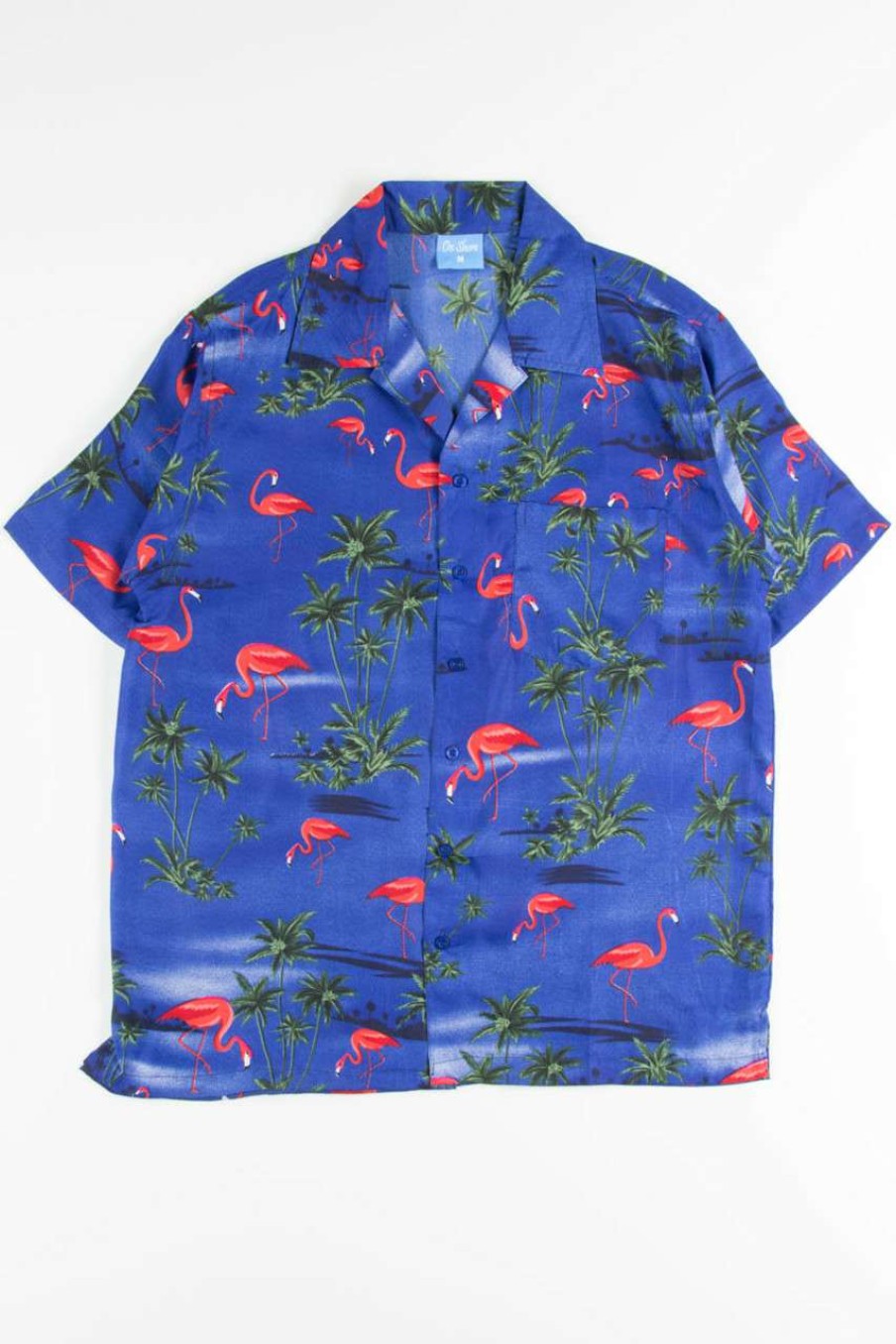 Men * | Cut-Price Navy Flamingo Palms Hawaiian Shirt