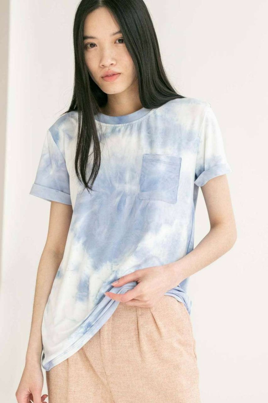 Women * | Limit Offer Periwinkle Tie Dye Tee