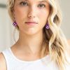 Accessories * | Limit Offer Purple Dice Earrings