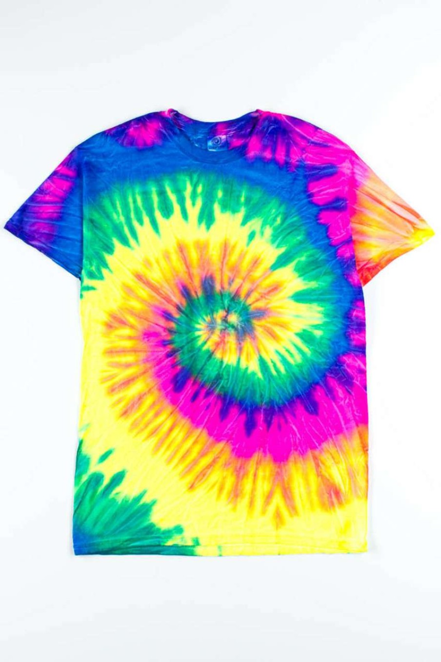 Men * | Limit Offer Neon Rainbow Tie Dye Shirt