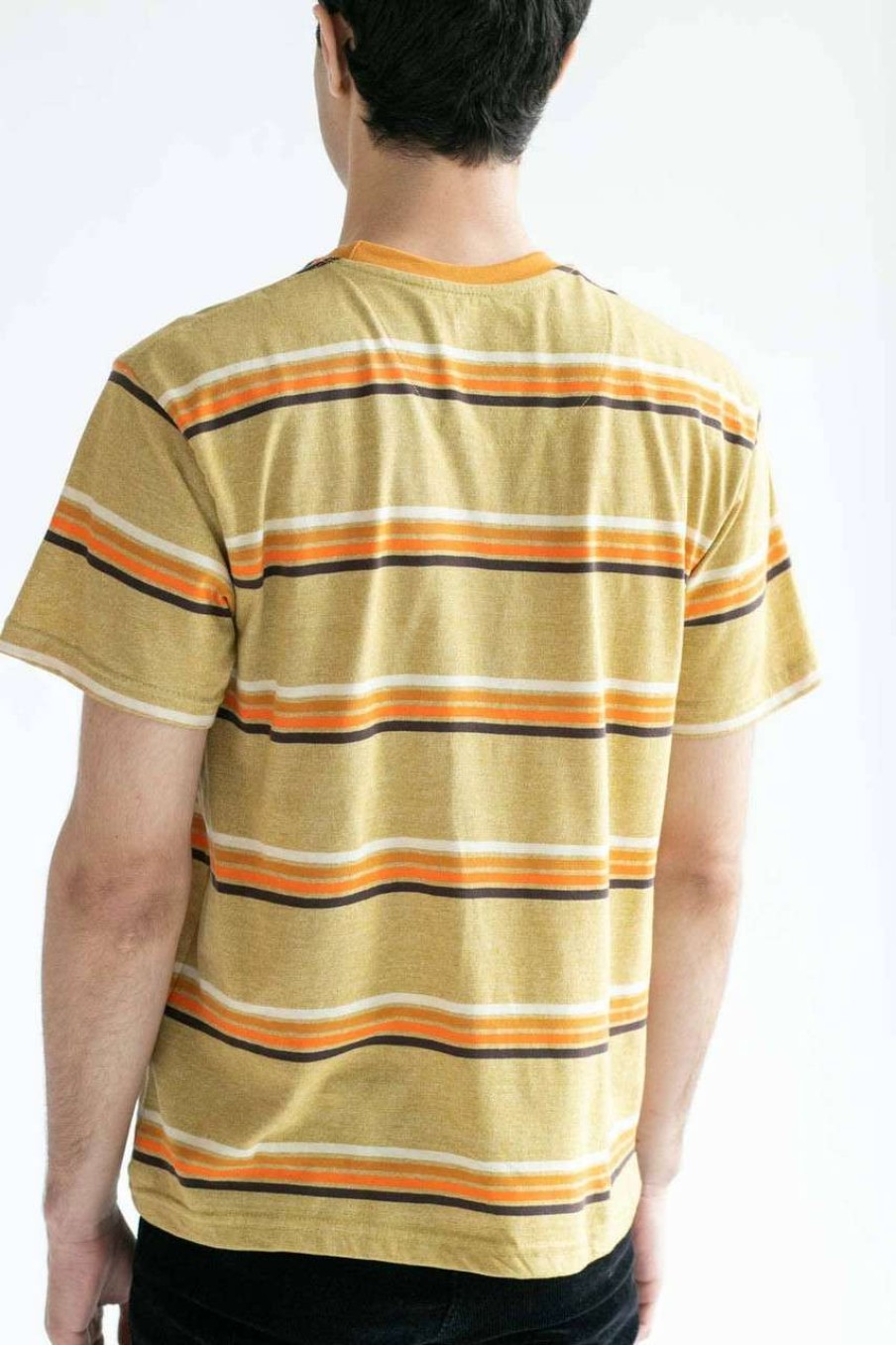 Men * | Limit Offer Marled Gold Striped T-Shirt