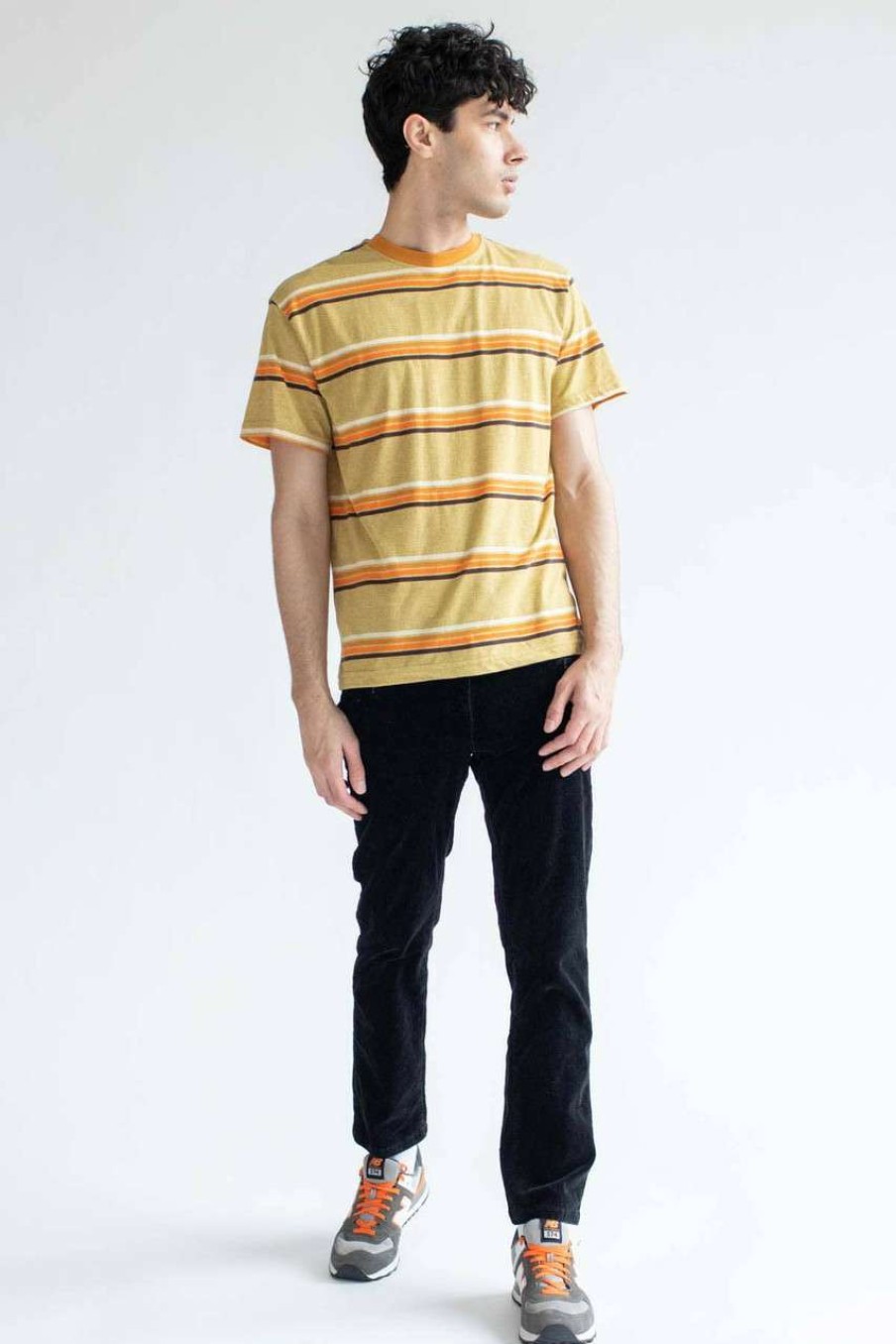 Men * | Limit Offer Marled Gold Striped T-Shirt