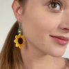 Accessories * | On Discount Hanging Sunflower Earrings