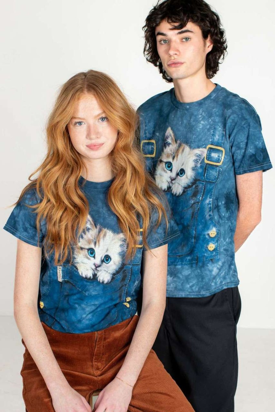 Men * | Special Price Kitty In Overalls Tie Dye T-Shirt