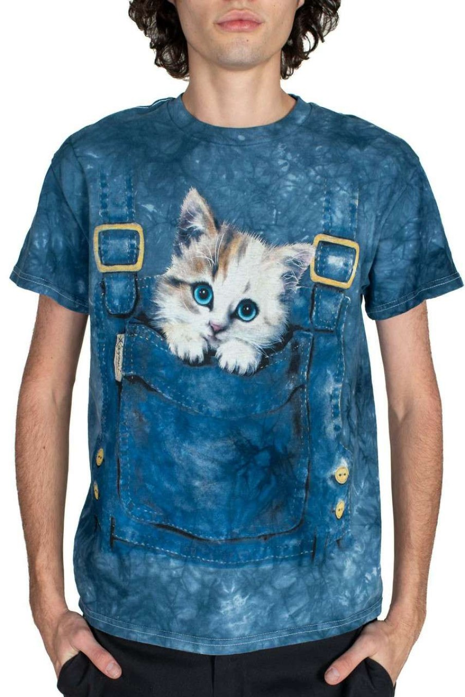 Men * | Special Price Kitty In Overalls Tie Dye T-Shirt