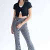 Women * | Clearance Sale Black Floral Border Print Bell Bottoms