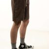 Men * | Clearance Sale Chocolate Brown Washed Corduroy Shorts