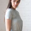 Women * | Prefential Price Sage Knot Front Crop Tee