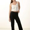 Women * | Clearance Black Cargo Twill Pants