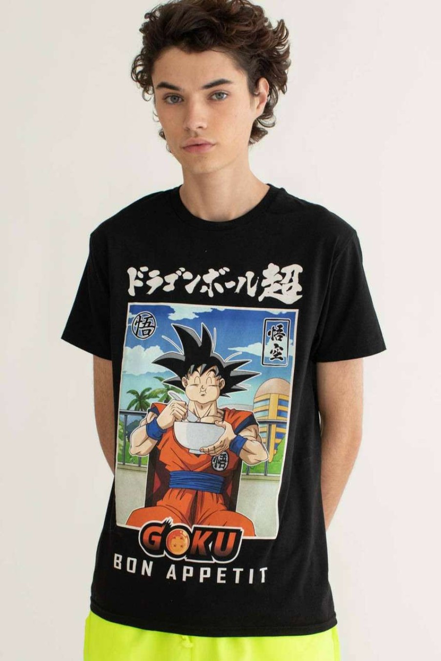 Men * | Special Price Dragon Ball Z Goku Bon Appetit Anime T-Shirt