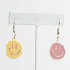 Accessories * | Clearance Sale Two-Tone Smiley Face Earrings