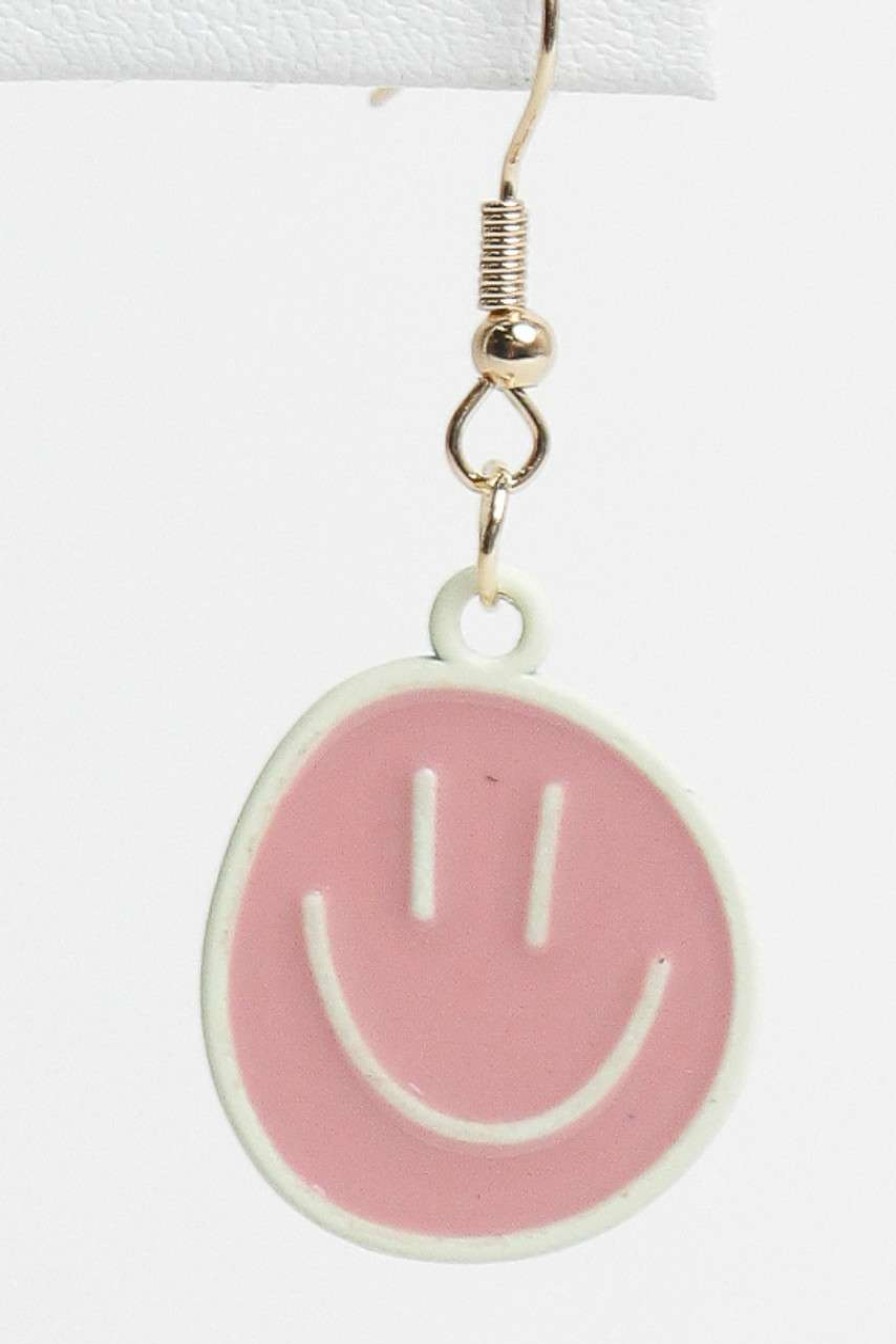 Accessories * | Clearance Sale Two-Tone Smiley Face Earrings