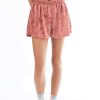 Women * | Clearance Marsala Crushed Velvet Shorts