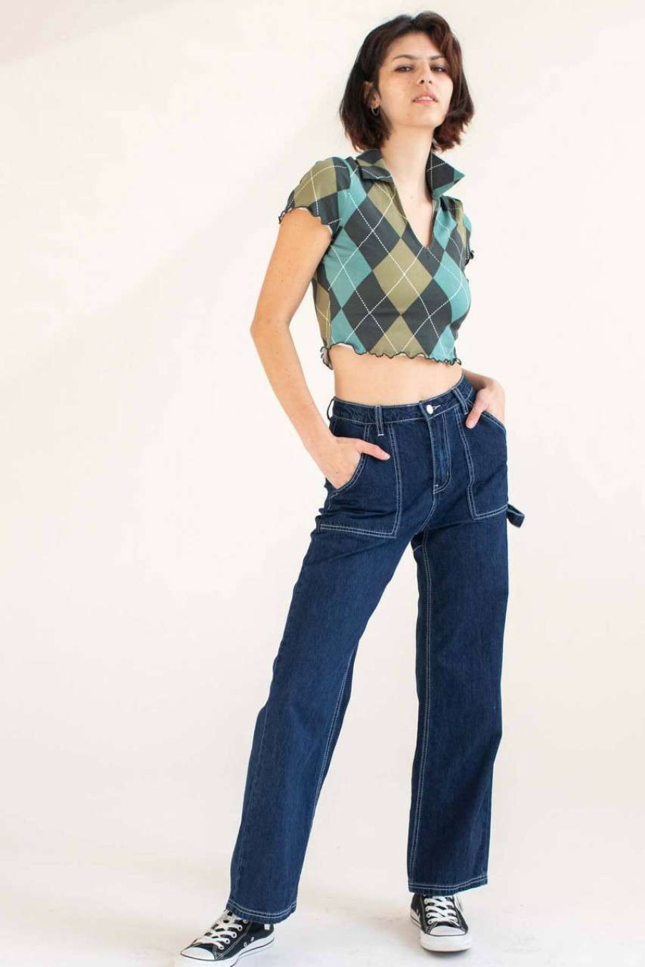 Women * | Special Price Wide Leg Carpenter Jeans