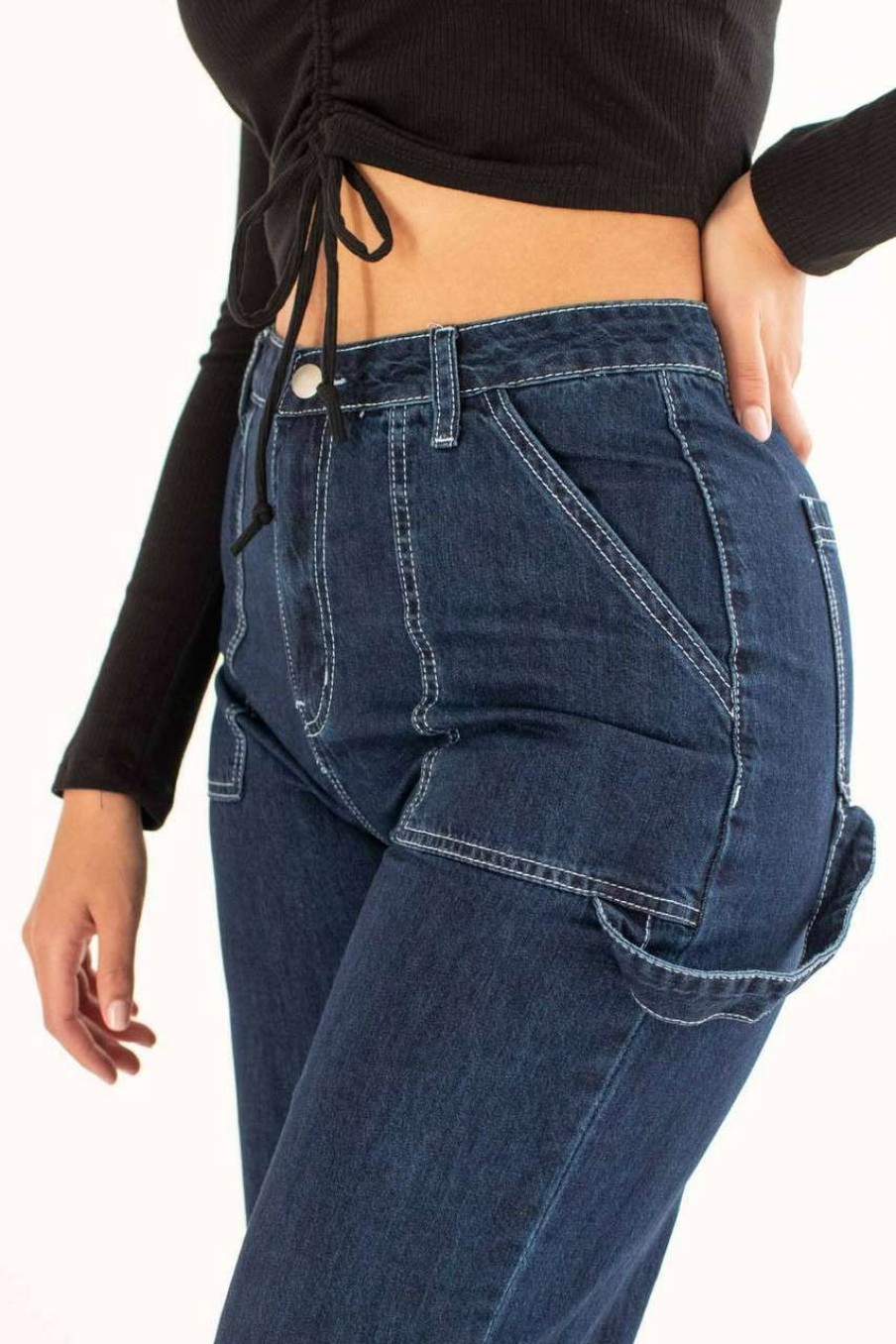 Women * | Special Price Wide Leg Carpenter Jeans