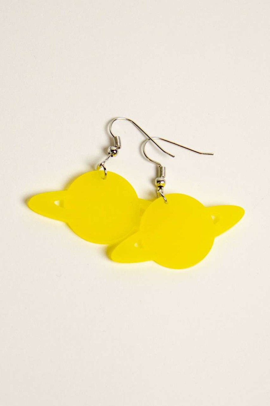 Accessories * | Clearance Yellow Saturn Earrings