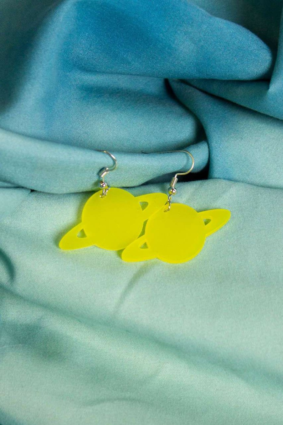 Accessories * | Clearance Yellow Saturn Earrings