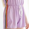 Women * | Special Price Lavender Rainbow Stripe Romper