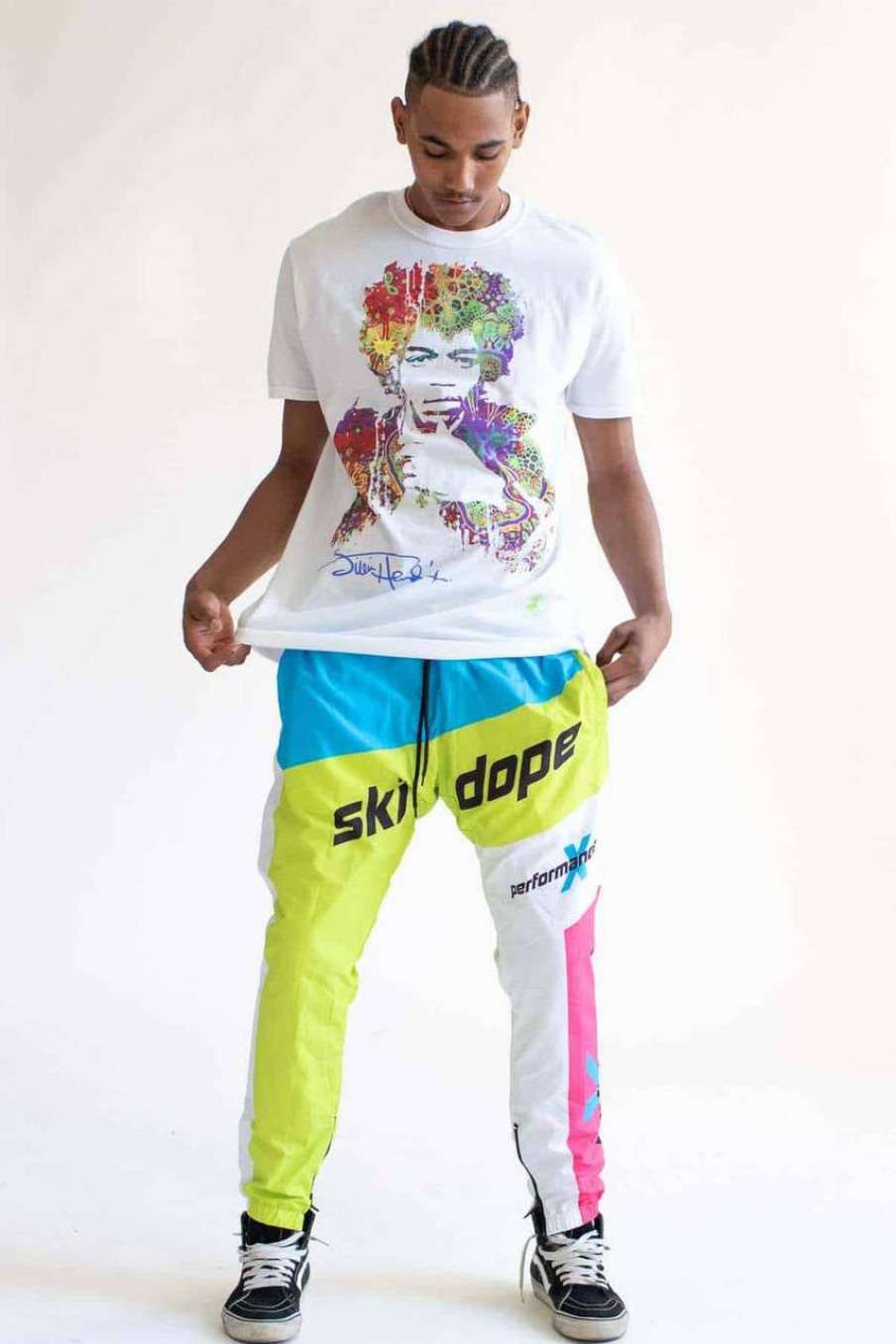 Men * | Half Off Jimi Hendrix Rainbow Portrait Tee