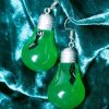 Accessories * | Online Store Green Light Bulb Earrings