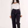 Women * | Limited Edition Black Wide Leg Carpenter Jeans