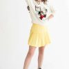 Women * | Super Specials Yellow Stretch Pleated Skirt