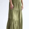 Women * | Online Store Olive Ruffle Tiered Maxi Skirt