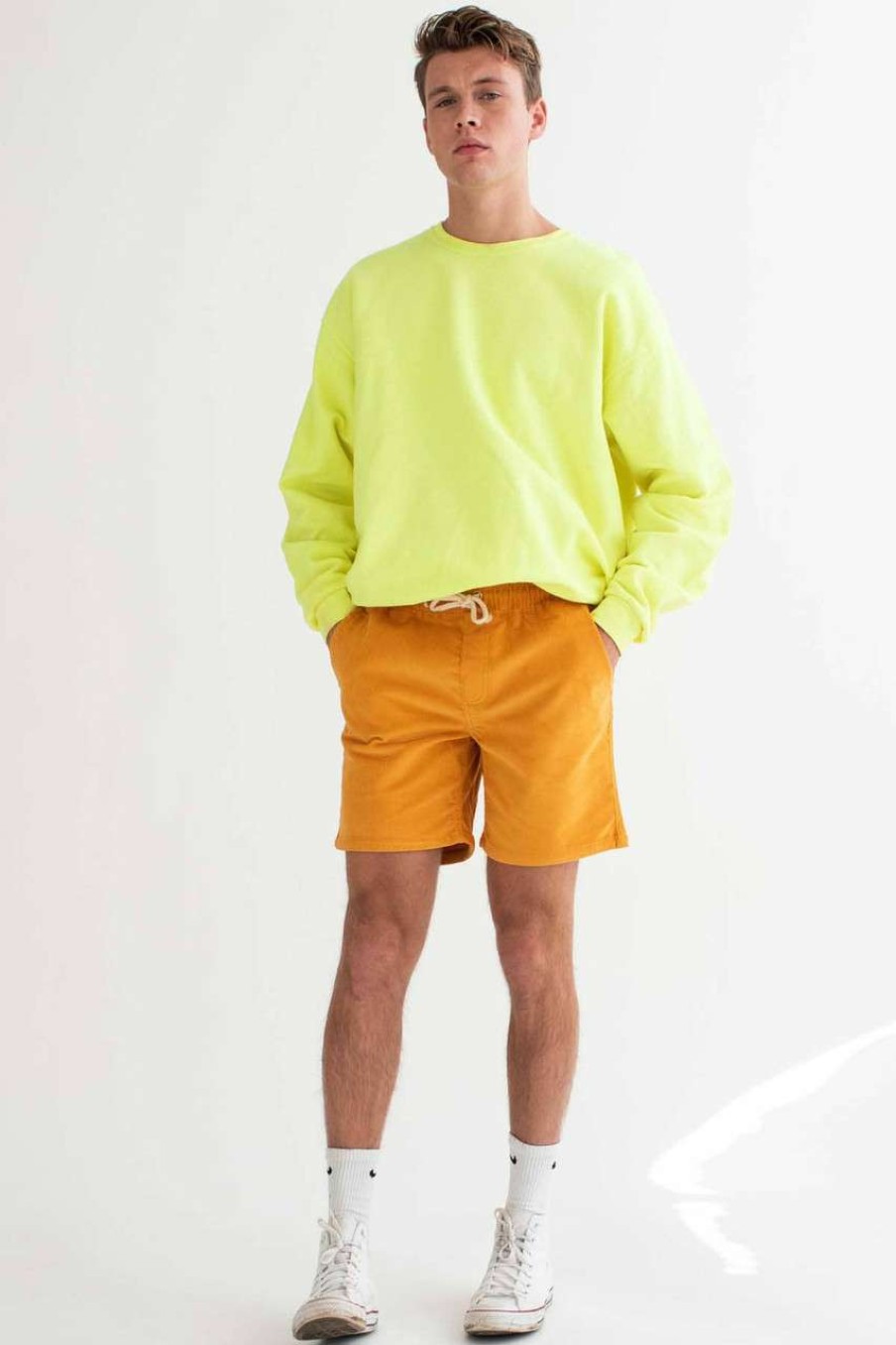 Men * | Clearance Sale Gold Corduroy Shorts