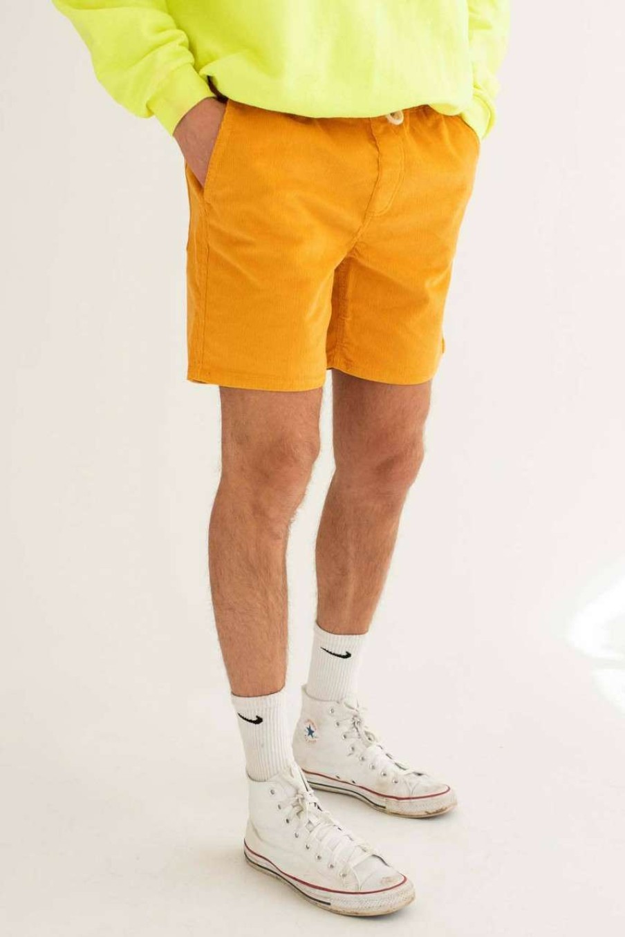 Men * | Clearance Sale Gold Corduroy Shorts