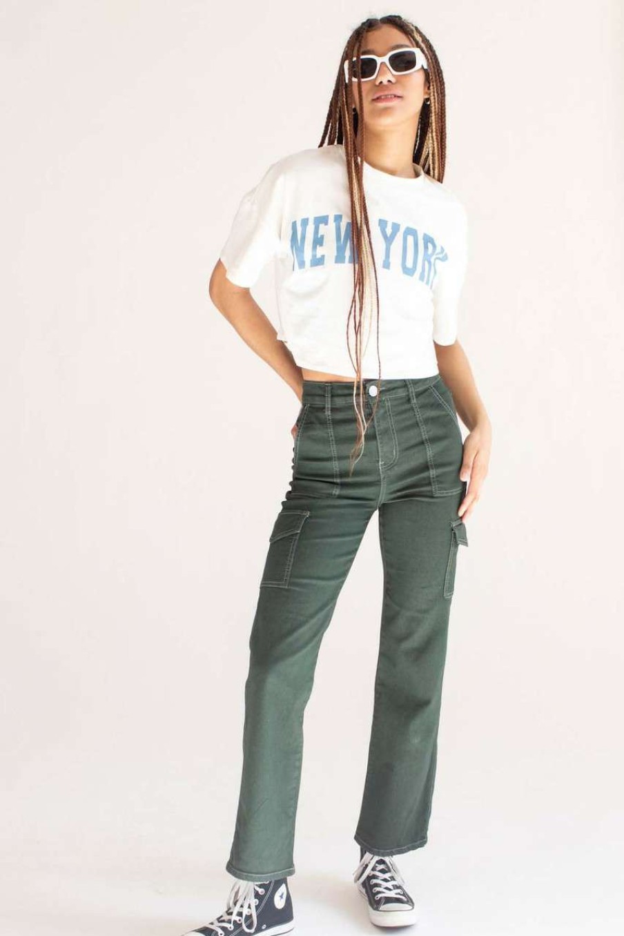 Women * | On Discount New York Oversized Crop Tee