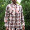 Men * | Half Off Burgundy Bleach Dye Flannel