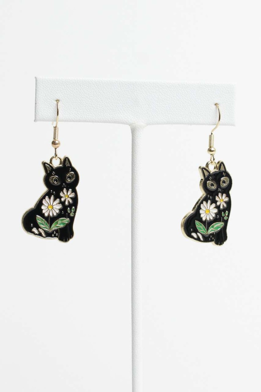 Accessories * | Cut-Price Floral Kitty Earrings