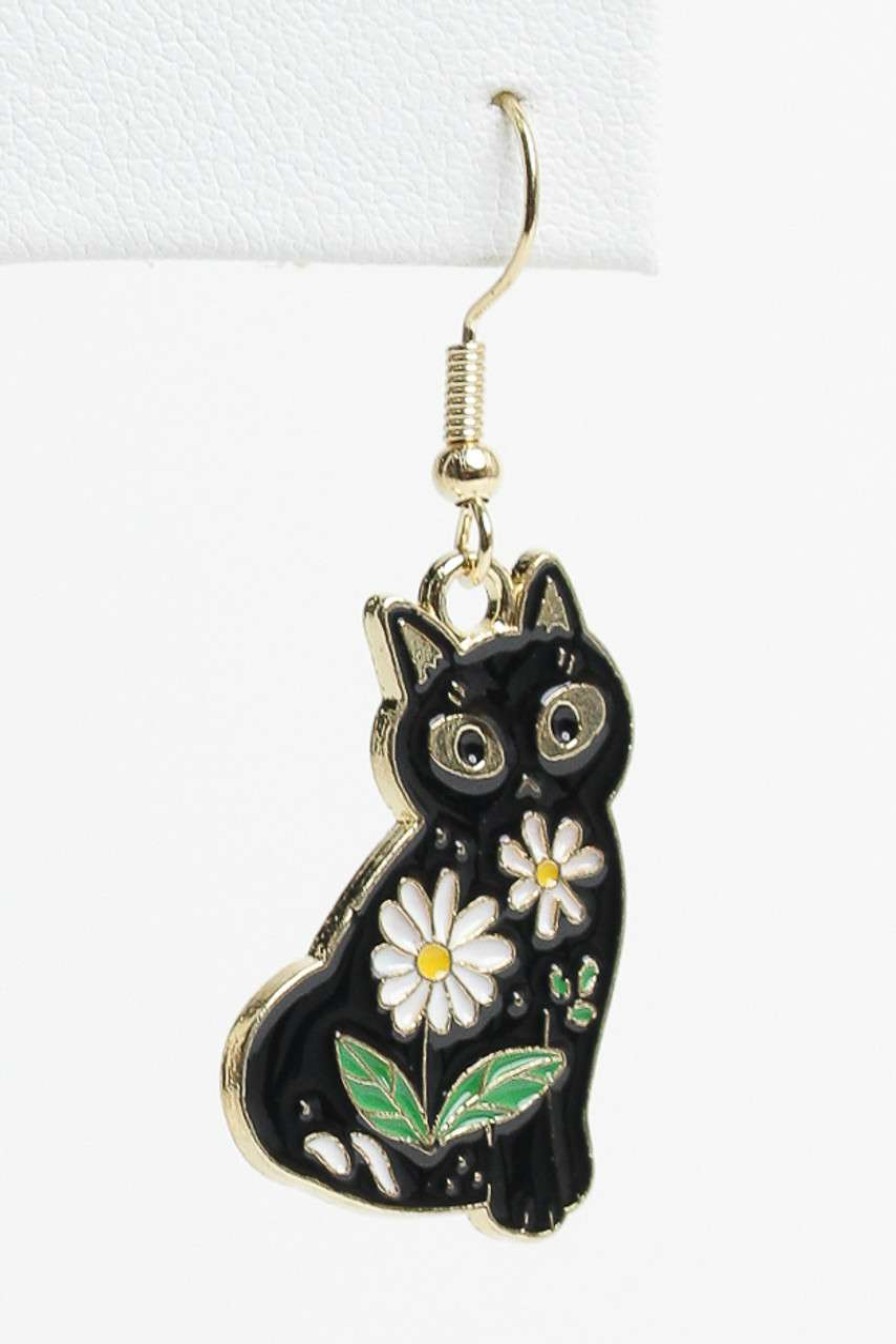 Accessories * | Cut-Price Floral Kitty Earrings