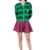 Women * | Clearance Red Plaid Pleated Skater Skirt