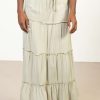 Women * | Half Off Celery Layered Maxi Skirt