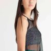 Women * | Cut-Price Black Fishnet Tank