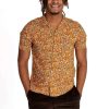 Men * | Special Offer Golden Butterfly Rayon Button Up Shirt