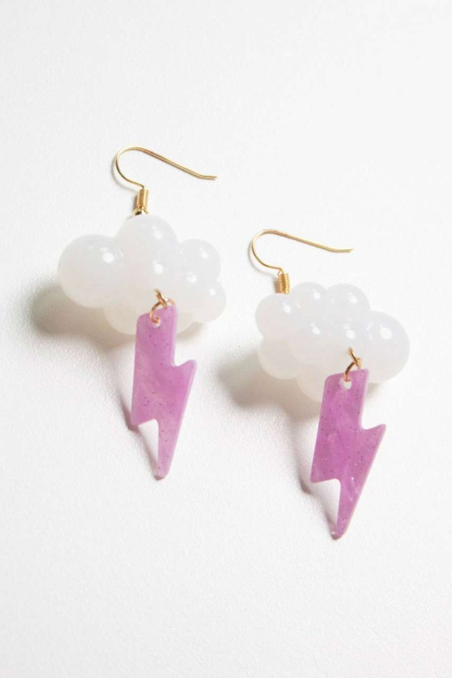 Accessories * | Clearance Lightning Storm Cloud Earrings