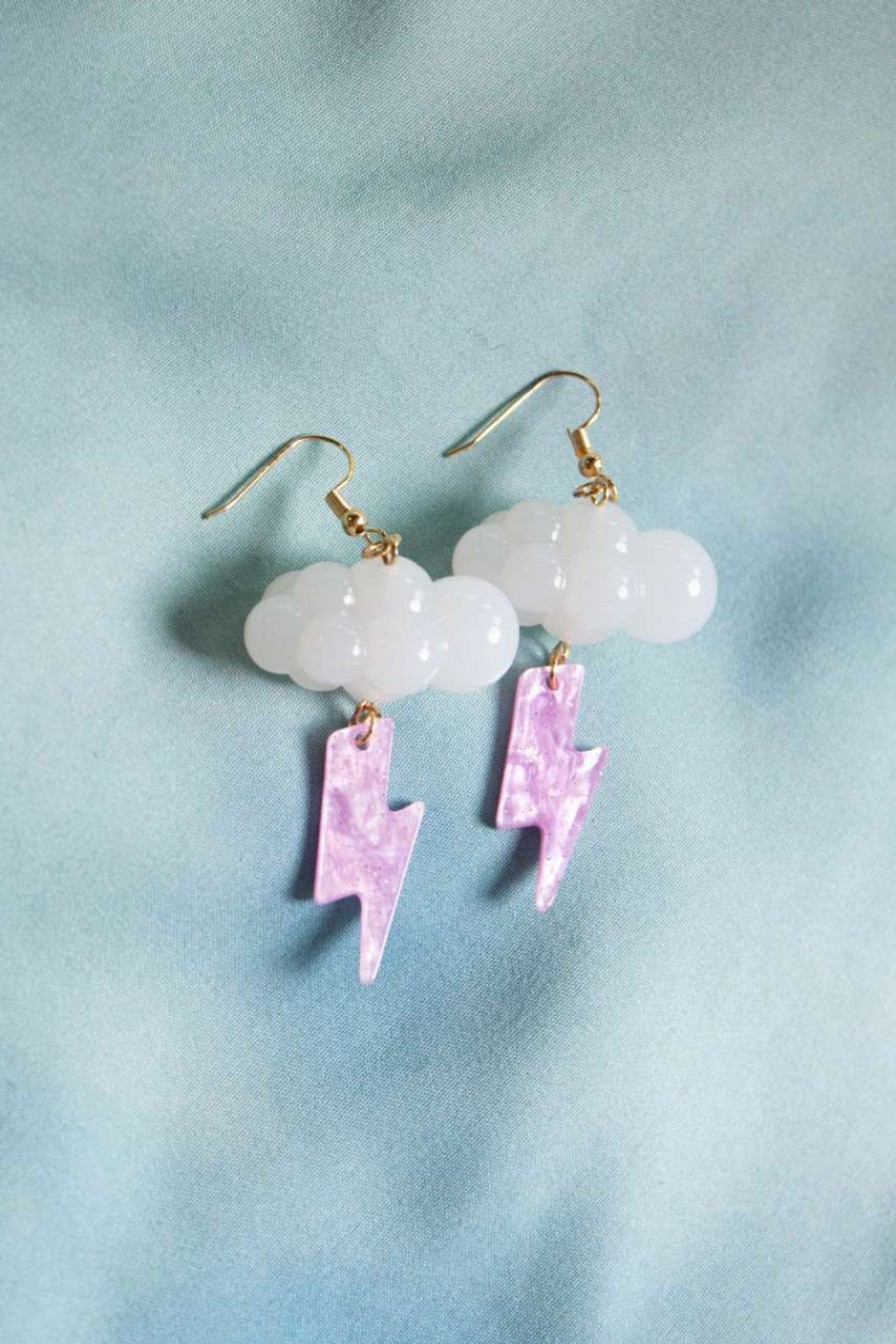 Accessories * | Clearance Lightning Storm Cloud Earrings