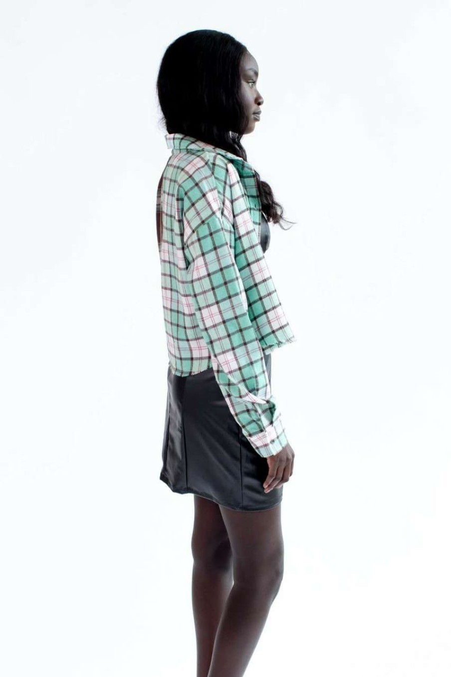 Women * | Clearance Sale Chocolate Mint Raw Edge Flannel