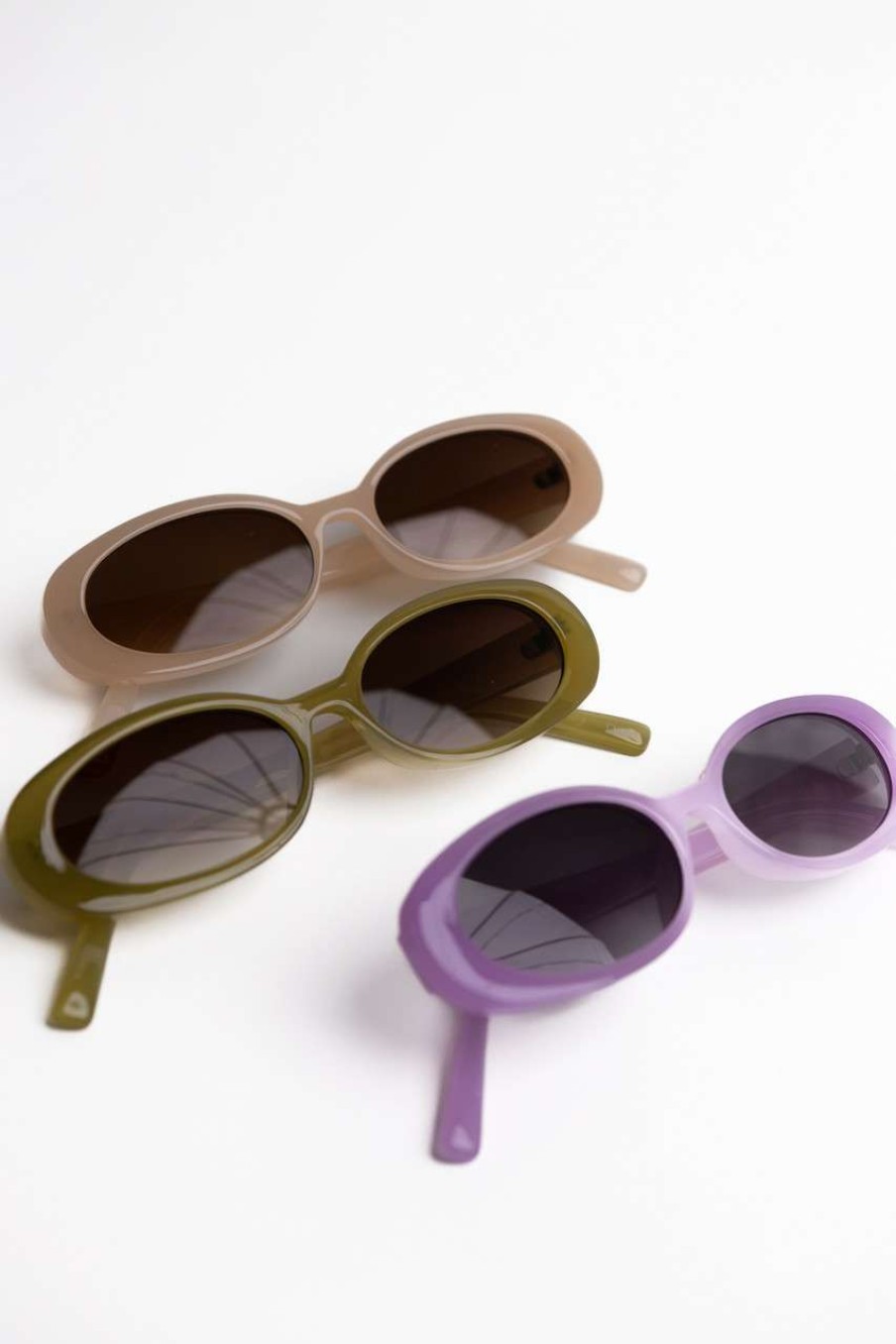 Accessories * | Super Specials Color Oval Frame Sunglasses