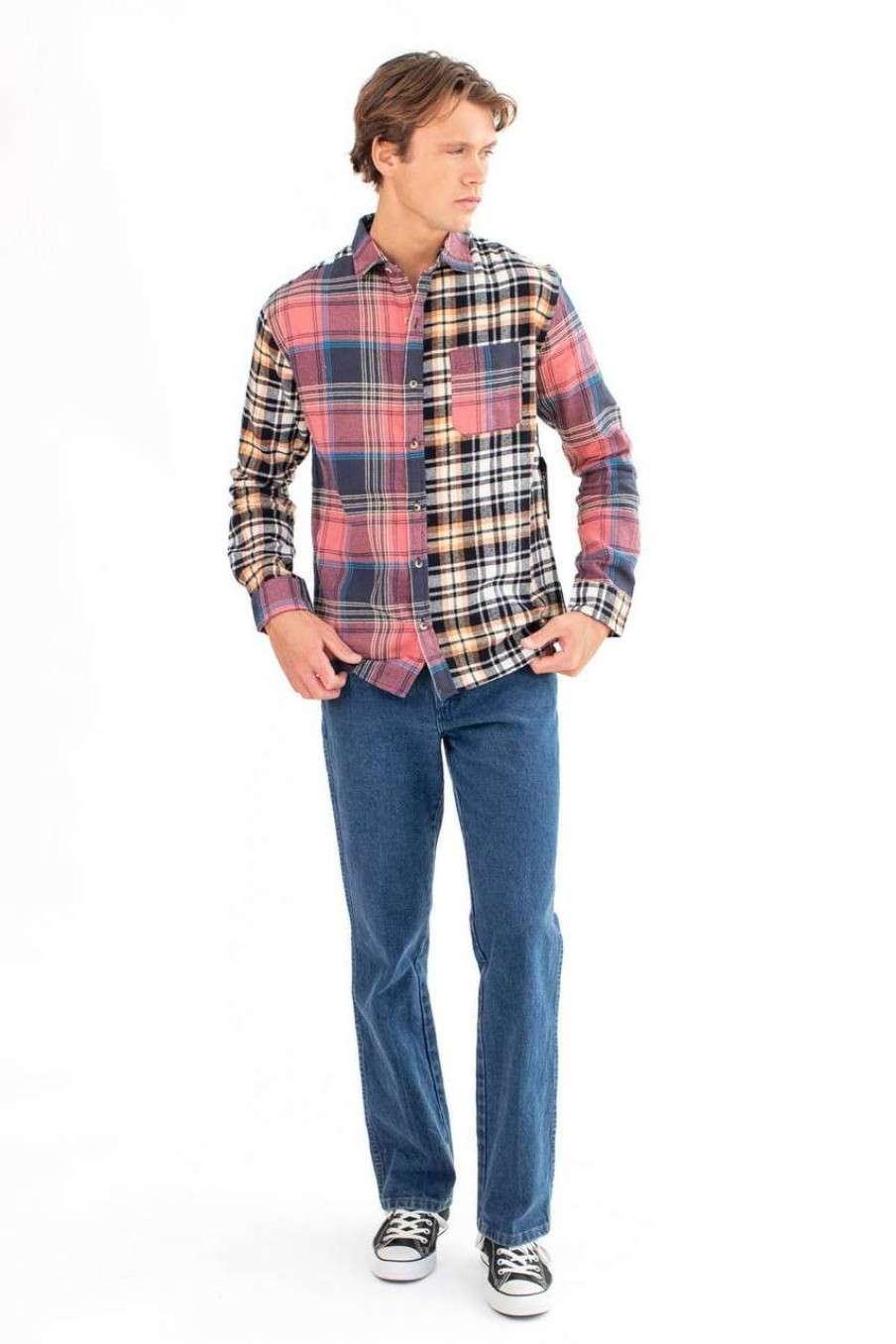 Men * | Limited Edition Multicolor Flannel Shirt