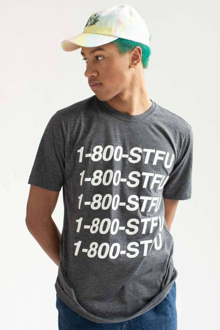 Men * | Prefential Price Grey 1-800-Stfu T-Shirt