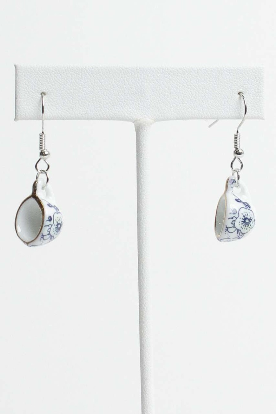 Accessories * | Prefential Price Ceramic Tea Cup Earrings