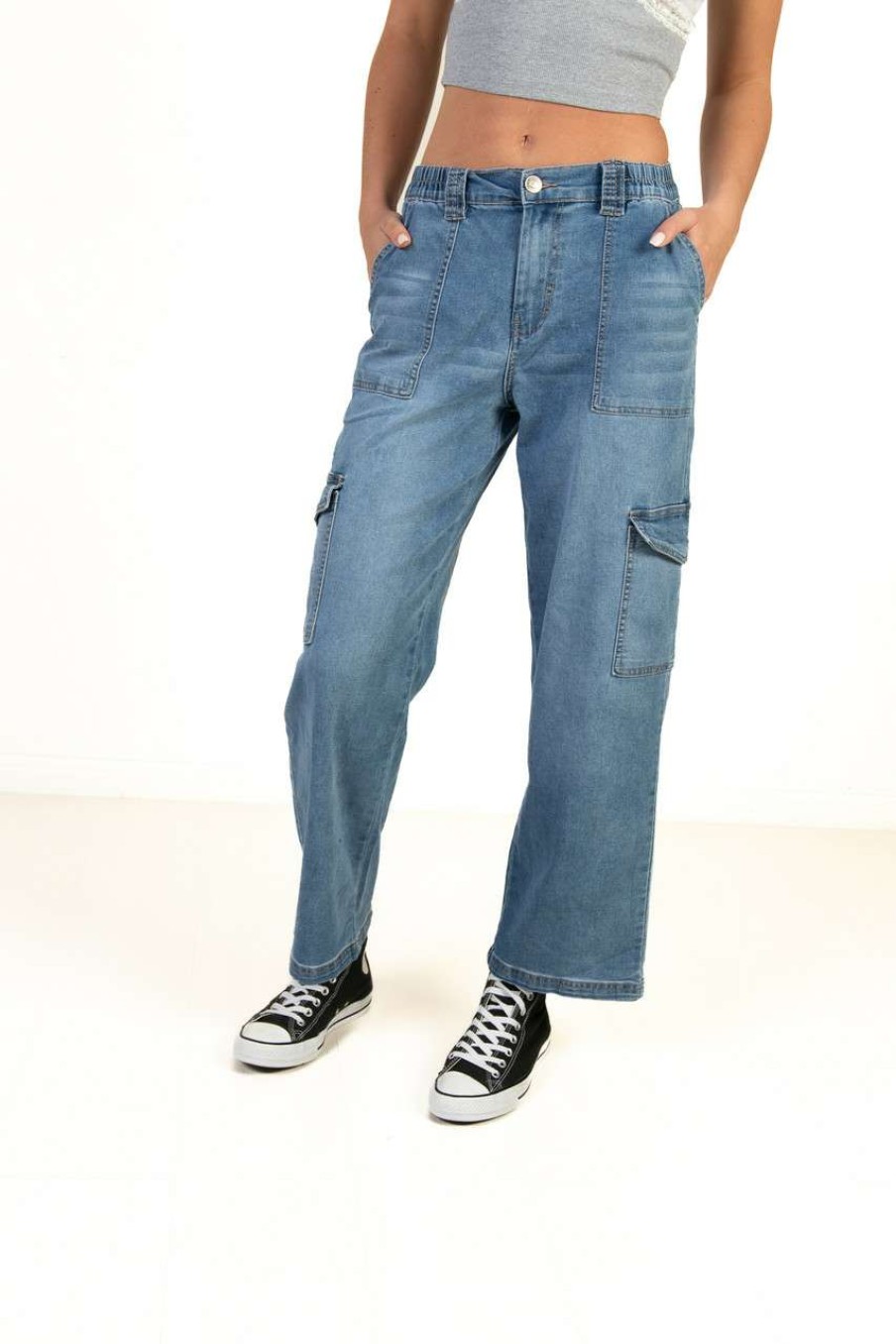 Women * | Limited Edition Medium Wash Skater Jeans