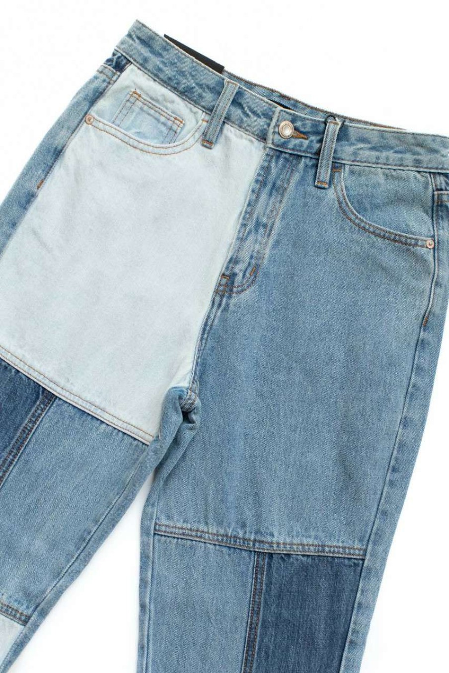 Women * | Limit Offer Patchwork Mom Jeans