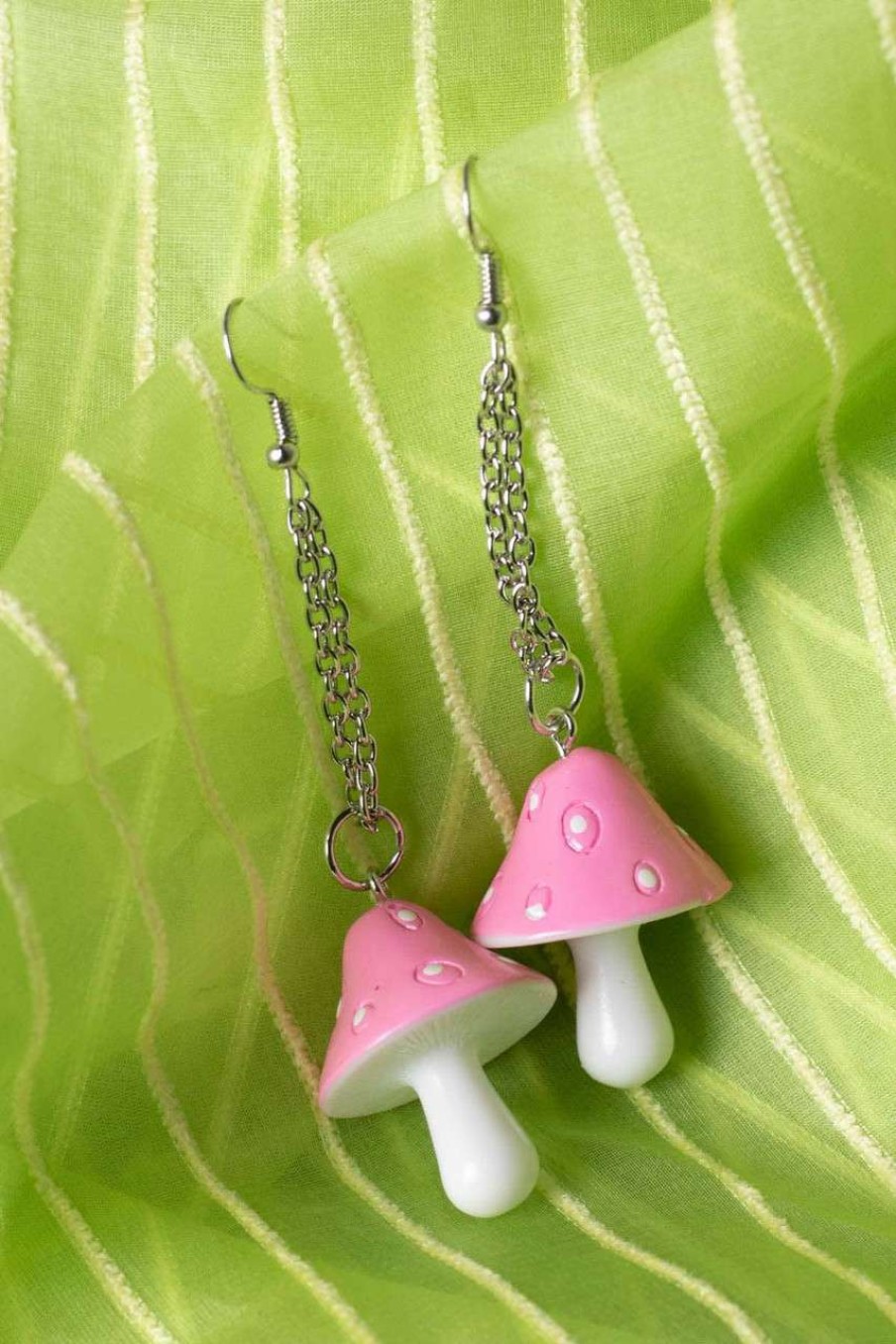 Accessories * | Limited Edition Pink Mushroom Drop Earrings